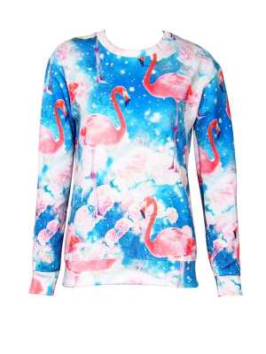 Fashion Women's Cartoon 3D Print galaxy swan Sweatshirt Pullovers Hoodies