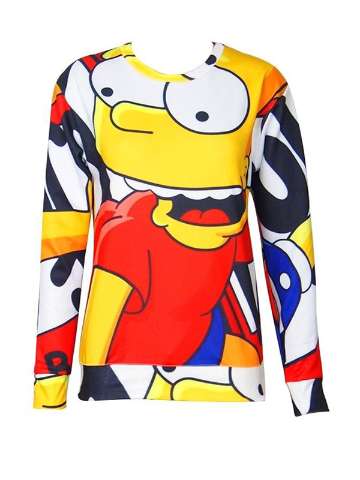 Fashion Women's Cartoon 3D Print the Simpson's Sweatshirt Pullovers Sweatshirts & Hoodies