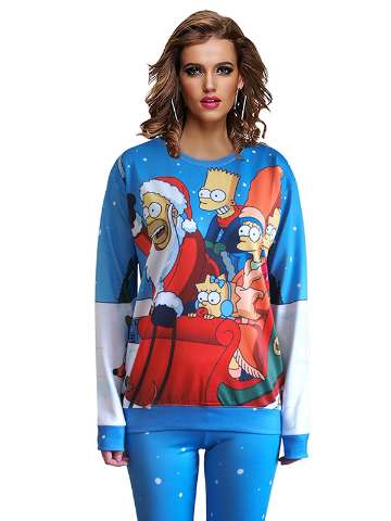 Fashion Women's Cartoon 3D Print Sweatshirt Pullovers Sweatshirts & Hoodies
