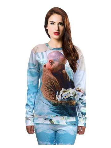 Fashion Women's Cartoon 3D Print Floral Aztec Sweatshirts & Hoodies