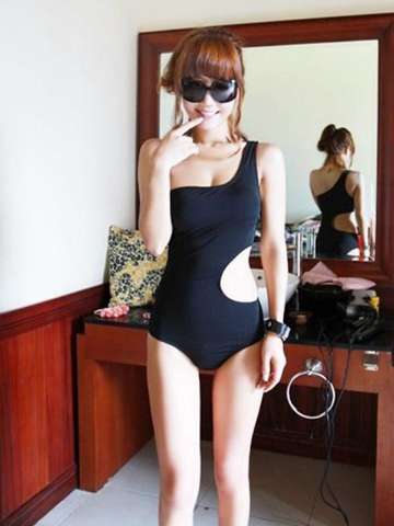Women's Fashion Spring Summer Triangle One Shoulder One Pieces Monokini Swimwear Bathing Swimming Suit