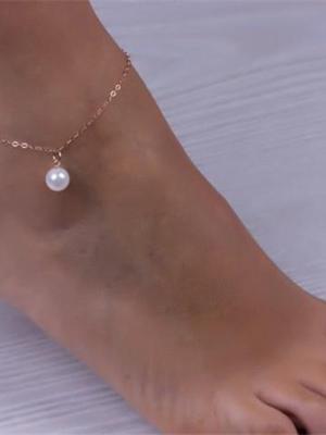 Sexy Women Pearl Bead Ankle Chain Anklet Bracelet Foot Jewelry Sandal Beach