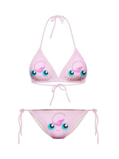 Jigglypuff Bikini Set with Removable Padding Swimsuit Biquini Women Swimwears Bathing Suit