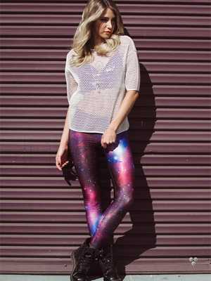 Woman legging Galaxy space print 3D Pants Plus Size Super Elastic lady legging