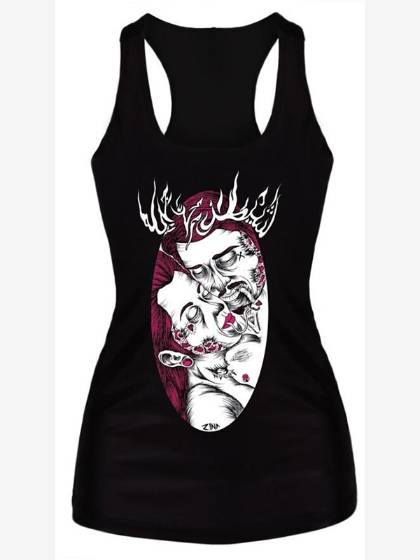 New Summer Jasmine Princess Digital Couples Print Tank Tops Sexy Gothic Punk Clubwear Camisole Tanks Tees Bodysuit