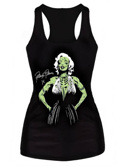 Fashion Digital Print Gothic Steampunk Theme dark Marilyn Monroe  Tank Top Bodysuit Clubwear