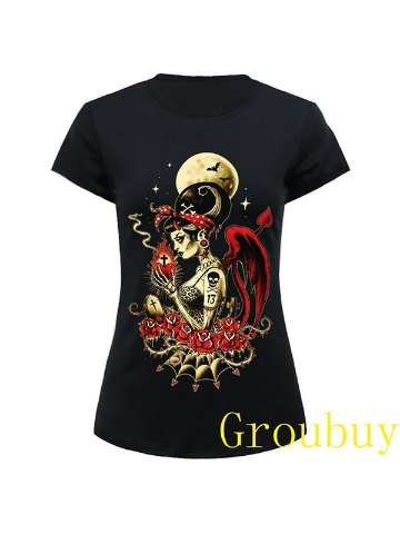 Gothic Quality Darque Prayer Digital Print Clubwear Punk T-Shirt Fashion Tank Tops