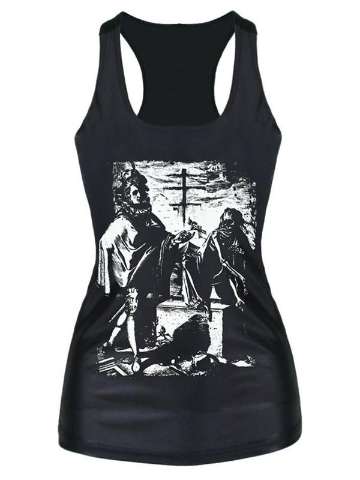 2015 Unisex 3D Digital Painting Print Slim Vest Tank T-shirt Gothic Top Clubwear