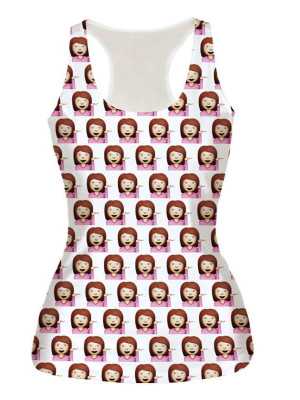 Unisex 3D Digital Cartoon Funny Emoji Women Print Sleeveless Slim Fashion Vest Tank T-shirt
