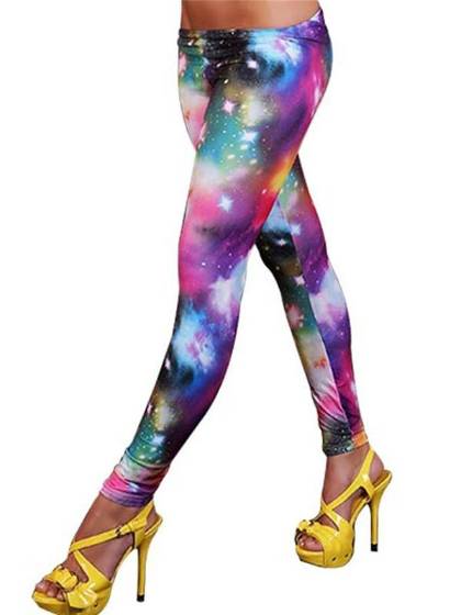 Women's Slim Lightning Digital Print Ankle Length Leggings Tights leggings
