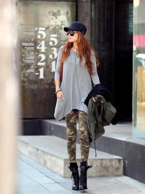 Fashion Celeb Military Camo Army Print Leggings Pants Tights