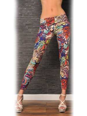 Fashion GYPSY PAISLEY & ROSES LEGGINGS DESIGNER QUALITY BOHO Pants Tights O/S