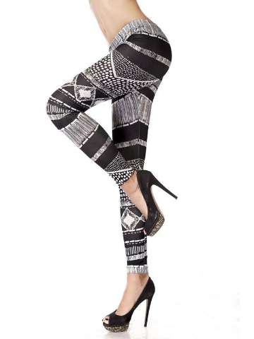 Fashion Celeb Inspired Black Aztec Women Tights Pants Leggings