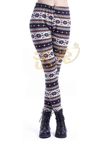 Snow Multi-Colored Women One Size Elastic Leggings