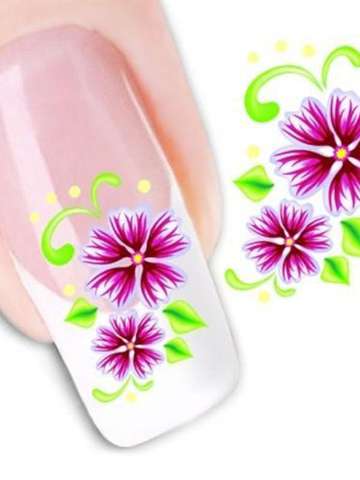 Women's Fashion One Sheet Purple Flower Nail Art Stickers Decals Decorations