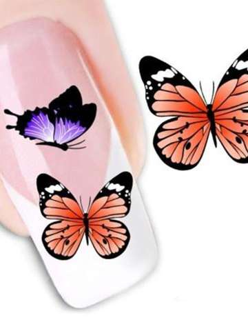 Women's Fashion One Sheet Butterfly Nail Art Stickers Decals Decorations