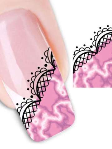 Women's Fashion One Sheet Lace Print Nail Art Stickers Decals Decorations