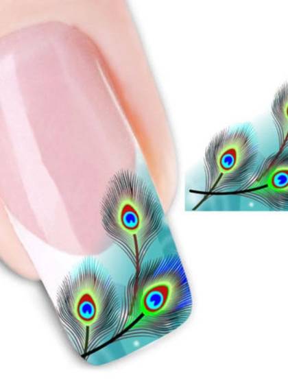 Women's Accessory One Sheet Peacock Nail Art Stickers Decals Decorations