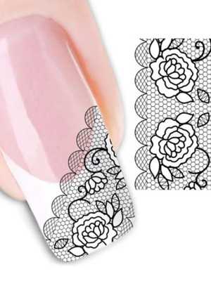 Women's Accessory One Sheet Rose Print Nail Art Stickers Decals Decorations