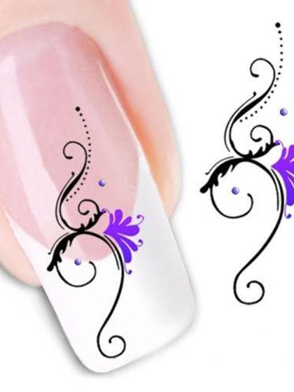 Women Lovely Sets Design Flower Water Transfer Stickers 3D DIY Nail Art