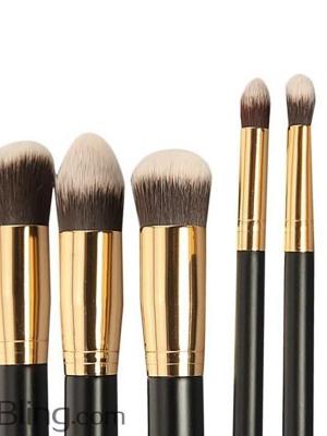 10Pcs Black Golden Makeup Cosmetic Blush Brush Eyebrow Foundation Powder Brushes Kit