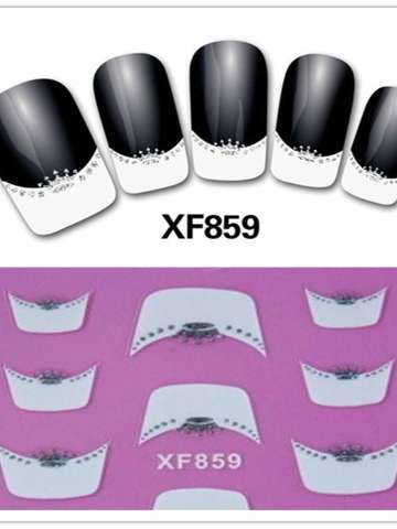 New Design 3D Manicure French Nail Art Stickers Water Transfer Nail Tools Decorations DIY Sticker