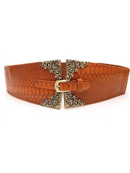 Wild Stretch Elastic Wide Belt Buckle Fashion Accessories Crocodile Leather Belt Decorated Girdle