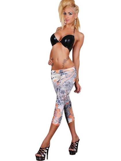 New Explosion Sexy Punk Rock Beauty Face Cropped Leggings Panty Tights