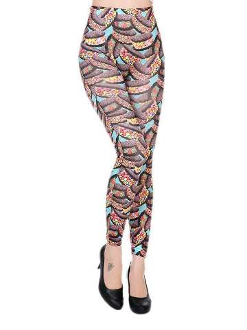 Women Fashion Digital 3D Cookie Printed Slim Leggings Pants Stretchy Tight Pants Fashion