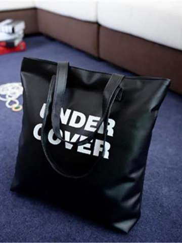 Simple women fashion alphabet soft surface PU leather shoulder high-capacity commuter portable handbags