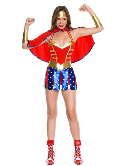 Super Hero Wonder Woman Costumes Fancy Party Dress Halloween