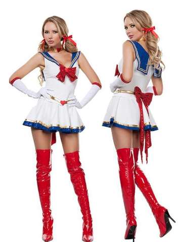 Women's Sexy Lingerie Sailor Babydoll Cosplay Dress Naughty Uniform 3PCS