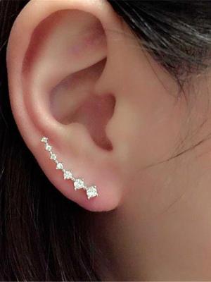 Women's New Fashion Rhinestone Gold Silver Crystal Earrings Ear Hook Stud Jewelry Gift