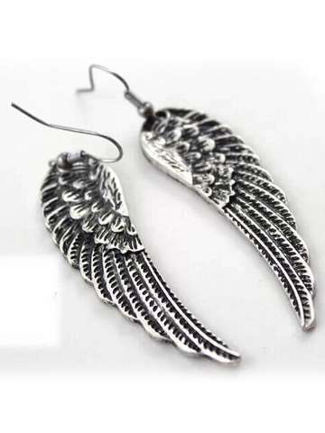 Women's Hot Fashion Angel Wings Tibetan Silver Drop Dangle Earrings Vintage Retro Jewelry Gift