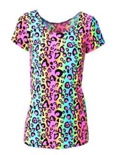 women's pullover rainbow spots Leopard digital printing T-shirt