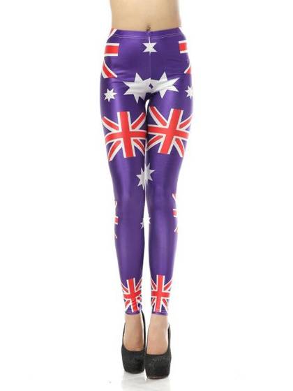Sexy Women GALAXY UK National Flag Digital Printed Skinny Elastic Jeans Leggings Pants Tights
