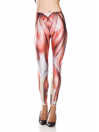 Women's Slim Fit Digital Musle Print High Waist Leggings Pencil Pants