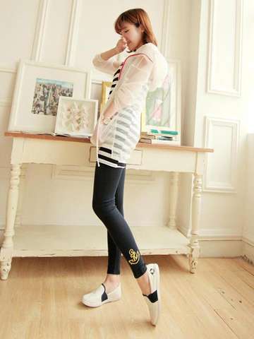 New cultivating wild leggings pantyhose pants leg opening anchor pattern