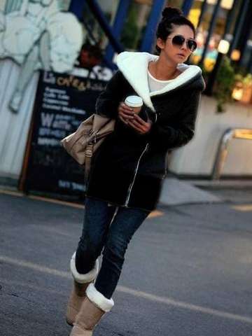 Hot Womens Zip Up Coat Long Sleeve Hoodie Tops Fleece Thicken Jackets & Coats