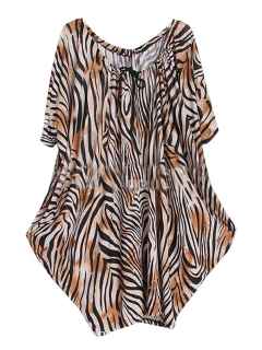 Fashion Women Dresses Ice Silk Dress Hot Selling Loose Novelty Print Dress