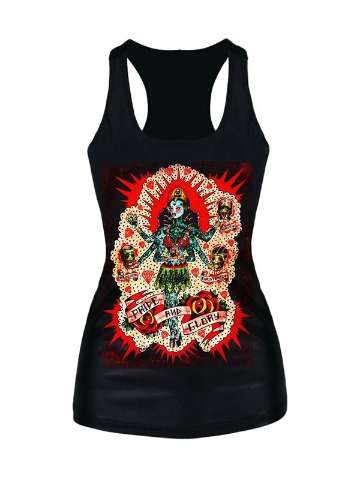 Girl's Tops Zombies Digital Print Tank Blouse Gothic Steampunk T-Shirts