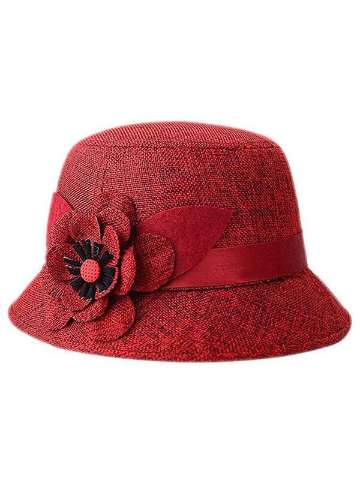 New women holiday  flax sun hat breathable hollow flower princess straw hat