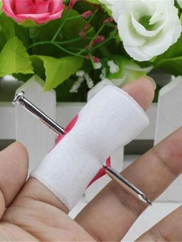 Scary Halloween Trick Toy Manmade Nail Through Finger With Bandage In April Fool's Day