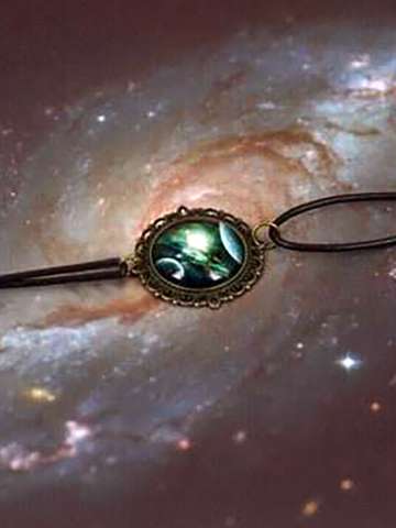 Women Jewelry Fashion Galaxy Lovely Space Pendant Suede Leather Bracelet Bangles Gift