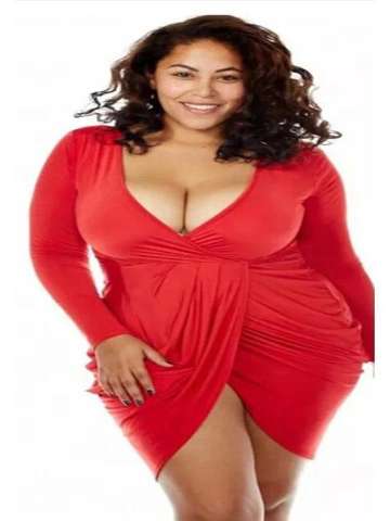 Women's Plus Size Deep V-Neck Draped Ruched Pure Color Dress Sexy Package Buttocks Dress