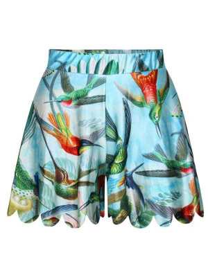Women's Summer Paradise Birds Digital Print Cute Shorties Shorts Skirt (Red)