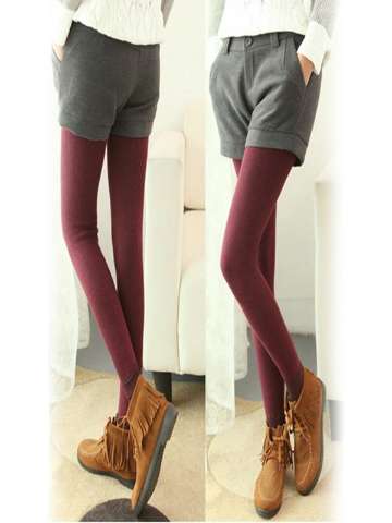 Women's Solid New Winter Thick Warm Fleece Lined Thermal Stretchy Leggings Pant