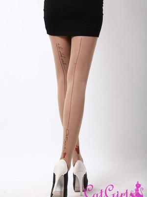 Women's Fashion New Nude tattoo Multicolor Flower Print thigh high Stockings Pantyhose