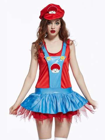 Super Mario and Luigi Adult Women's Halloween Costumes Fancy Party Dress