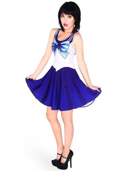 Womens Fashion Sailor Moon Digital Print Mercury Venus Chibi Jupiter Classic Skater Dresses